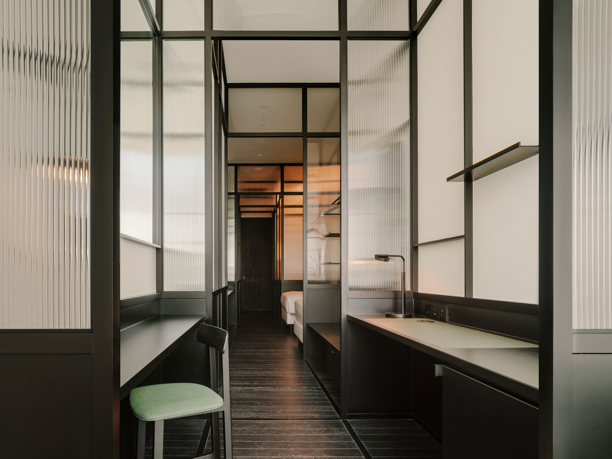 Luxury twin-bed accommodation in Tbilisi featuring Neri & Hu design.